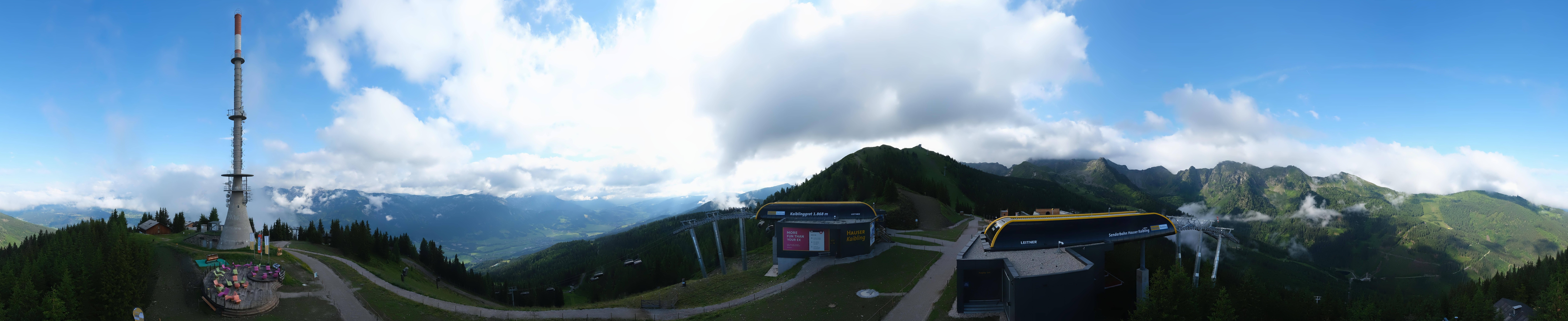 Archiv Foto Webcam Hauser Kaibling: Panorama Sendemast