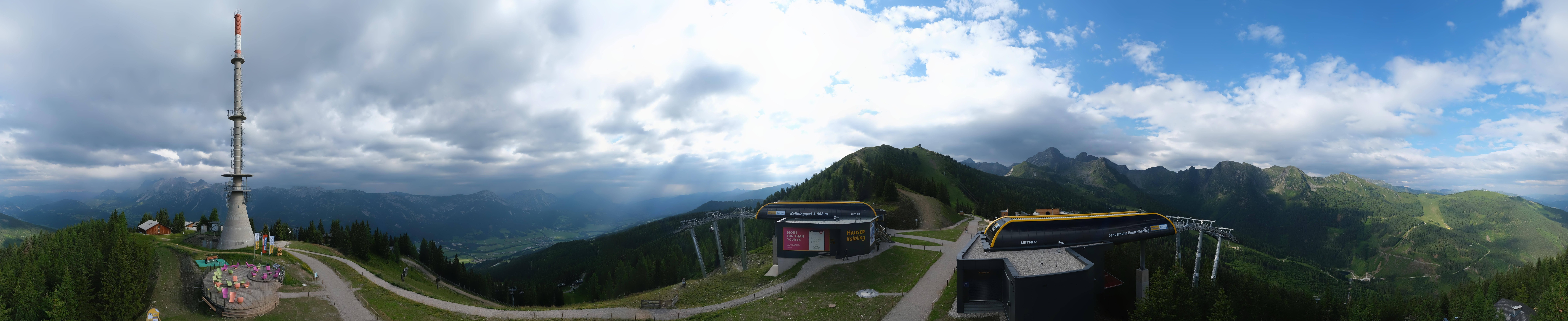 Archiv Foto Webcam Hauser Kaibling: Panorama Sendemast