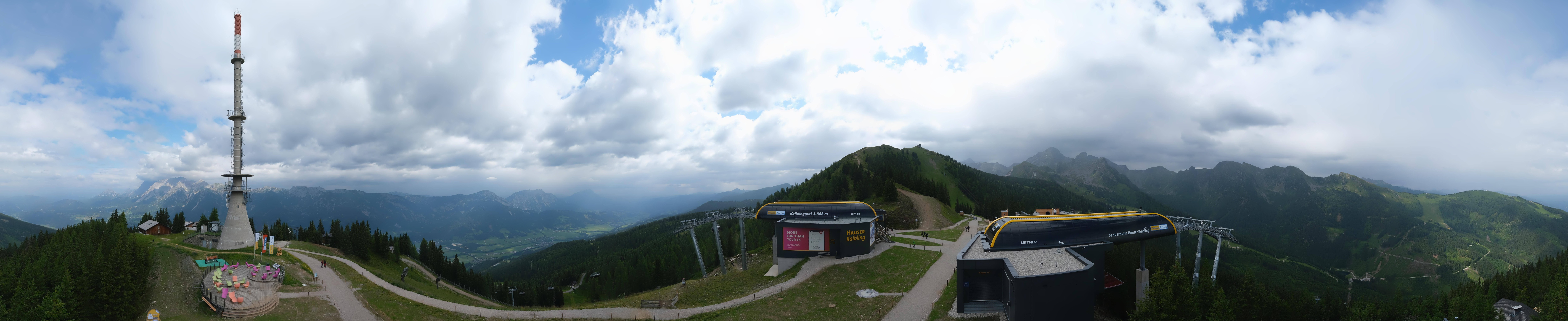 Archiv Foto Webcam Hauser Kaibling: Panorama Sendemast