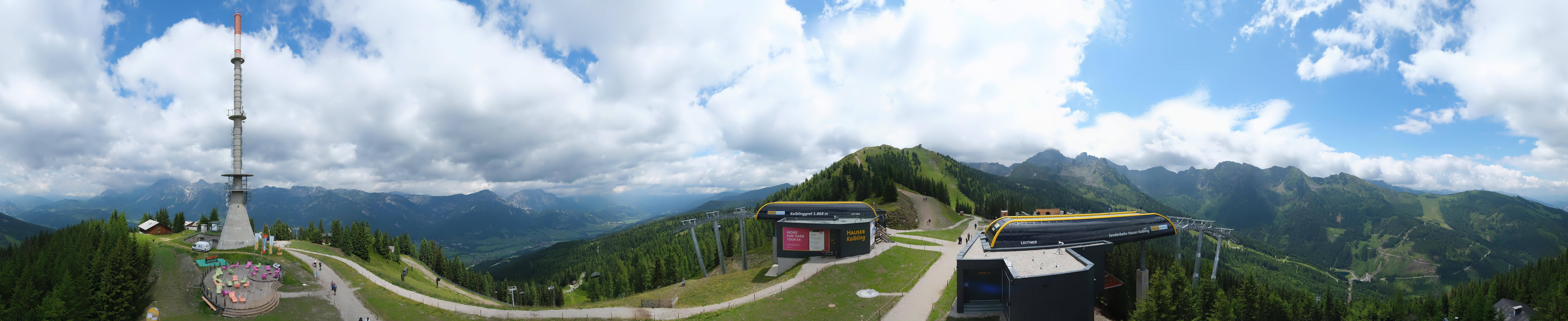Archiv Foto Webcam Hauser Kaibling: Panorama Sendemast