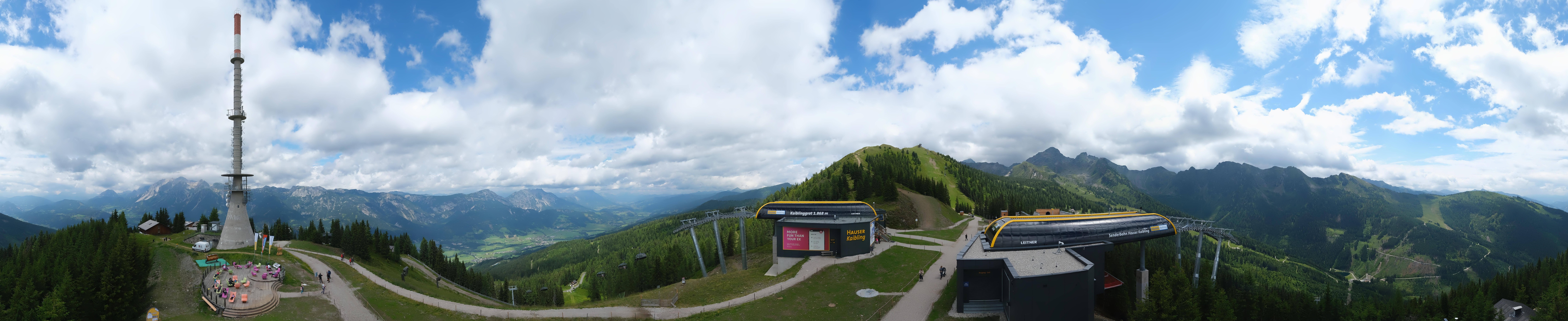 Archiv Foto Webcam Hauser Kaibling: Panorama Sendemast