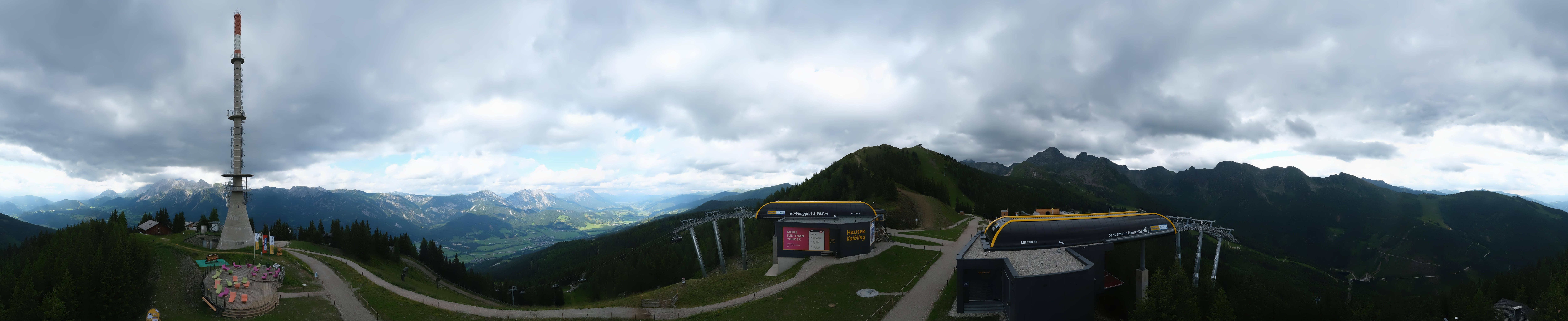 Archiv Foto Webcam Hauser Kaibling: Panorama Sendemast