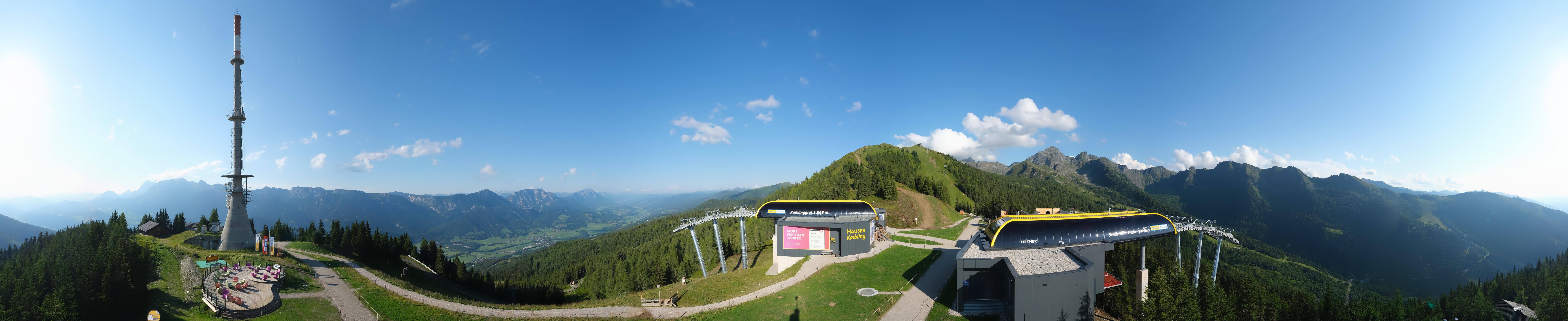 Archiv Foto Webcam Hauser Kaibling: Panorama Sendemast