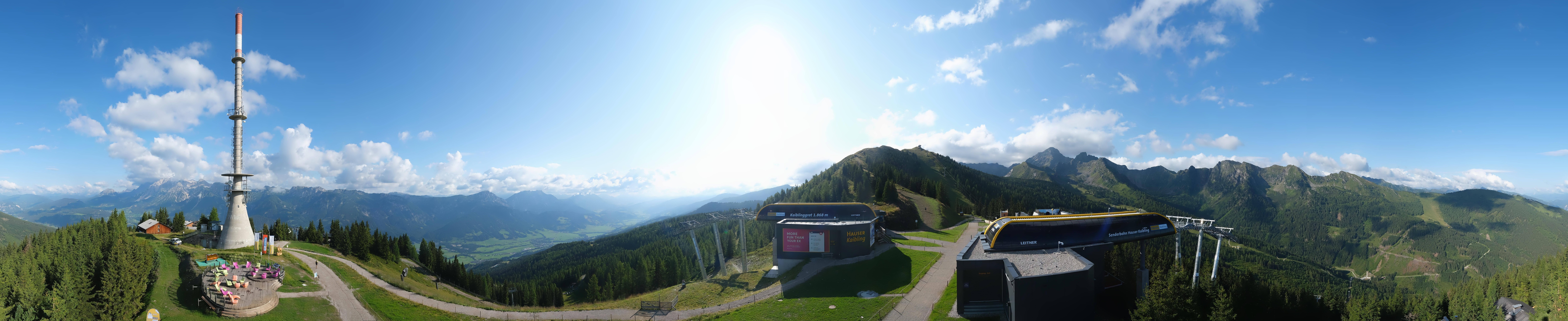 Archiv Foto Webcam Hauser Kaibling: Panorama Sendemast