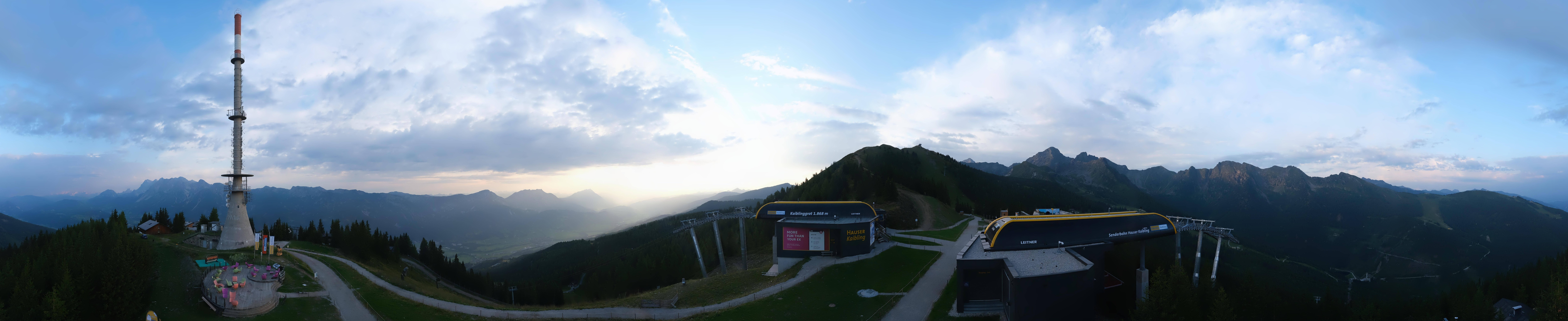 Archiv Foto Webcam Hauser Kaibling: Panorama Sendemast