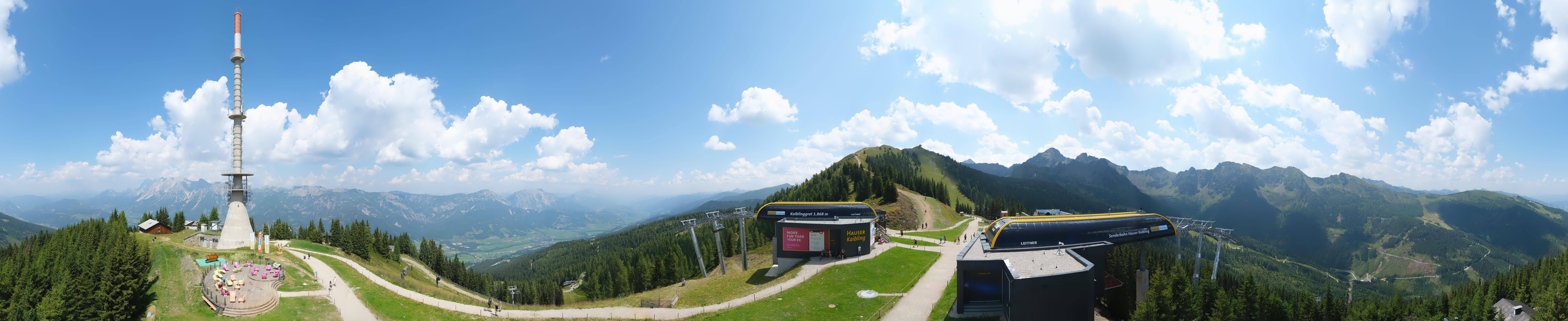 Archiv Foto Webcam Hauser Kaibling: Panorama Sendemast