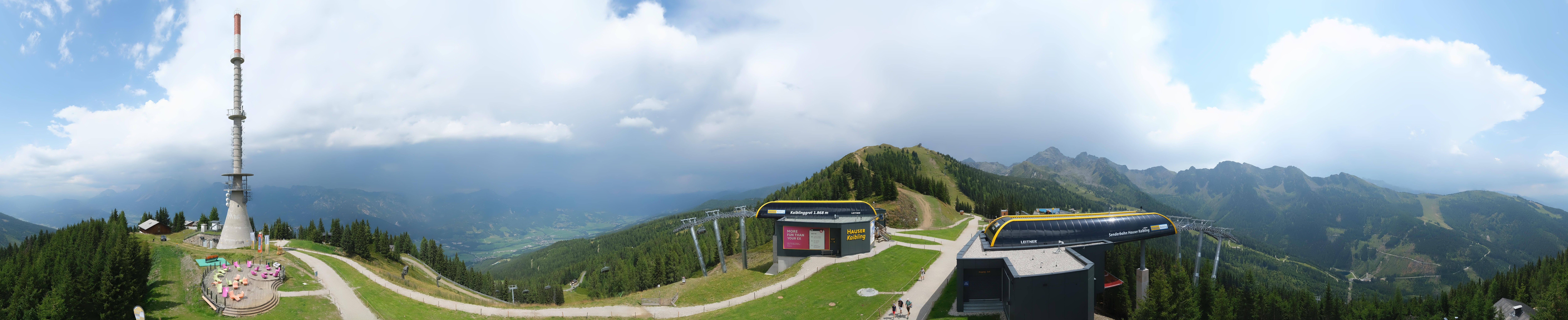 Archiv Foto Webcam Hauser Kaibling: Panorama Sendemast