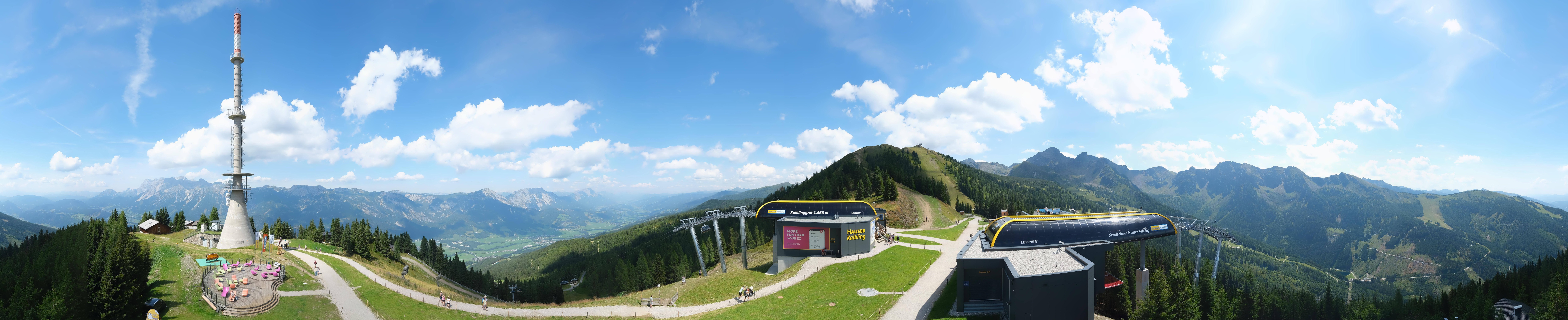 Archiv Foto Webcam Hauser Kaibling: Panorama Sendemast