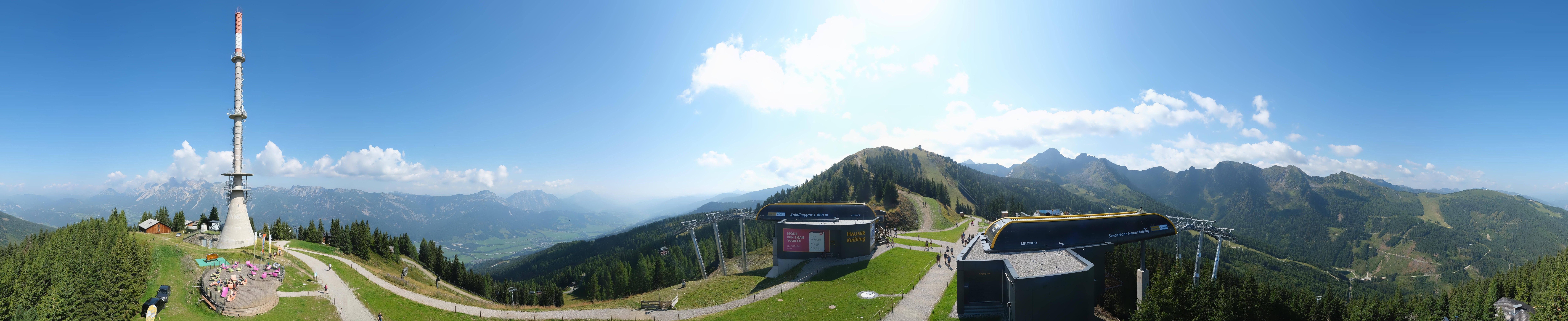Archiv Foto Webcam Hauser Kaibling: Panorama Sendemast