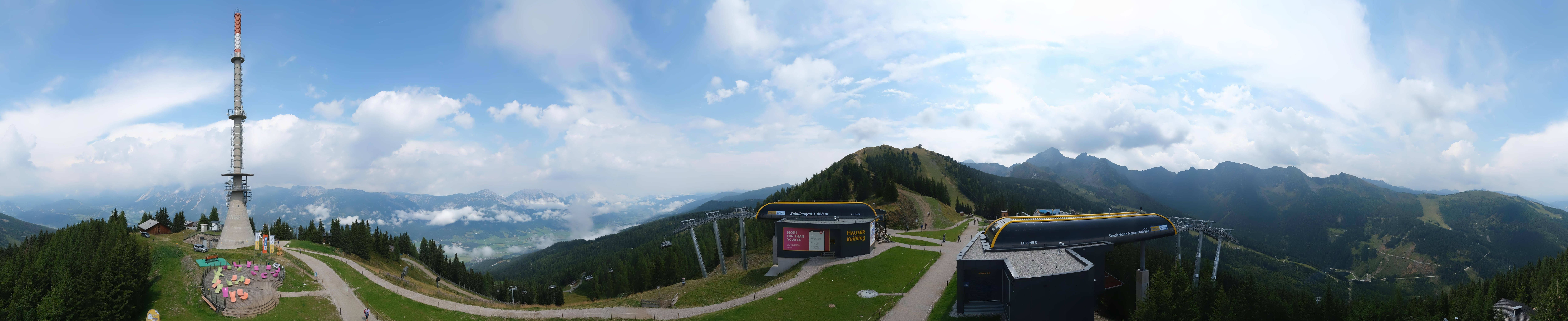 Archiv Foto Webcam Hauser Kaibling: Panorama Sendemast