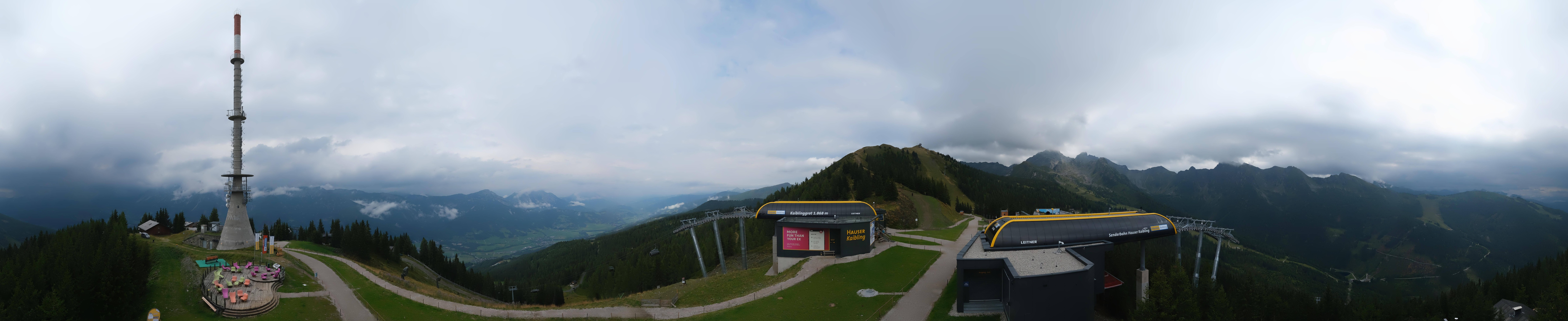 Archiv Foto Webcam Hauser Kaibling: Panorama Sendemast