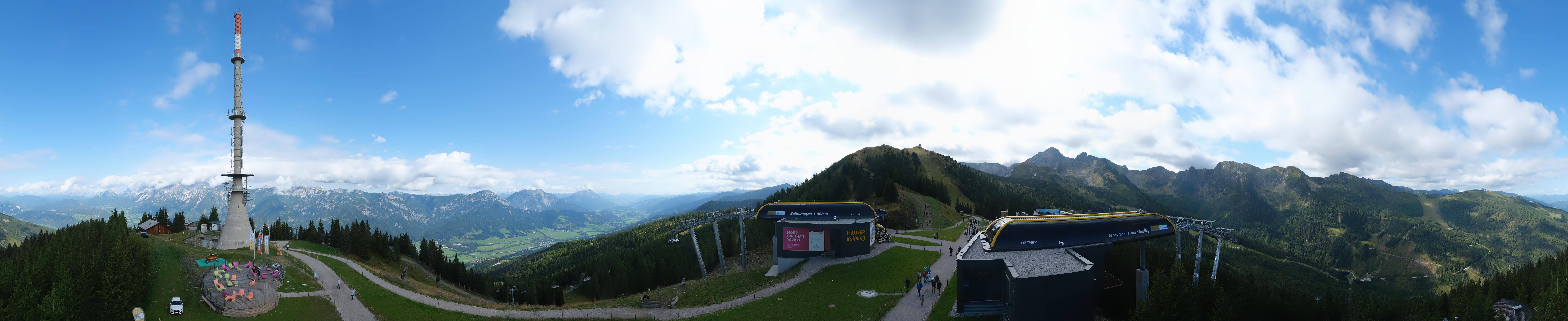 Archiv Foto Webcam Hauser Kaibling: Panorama Sendemast