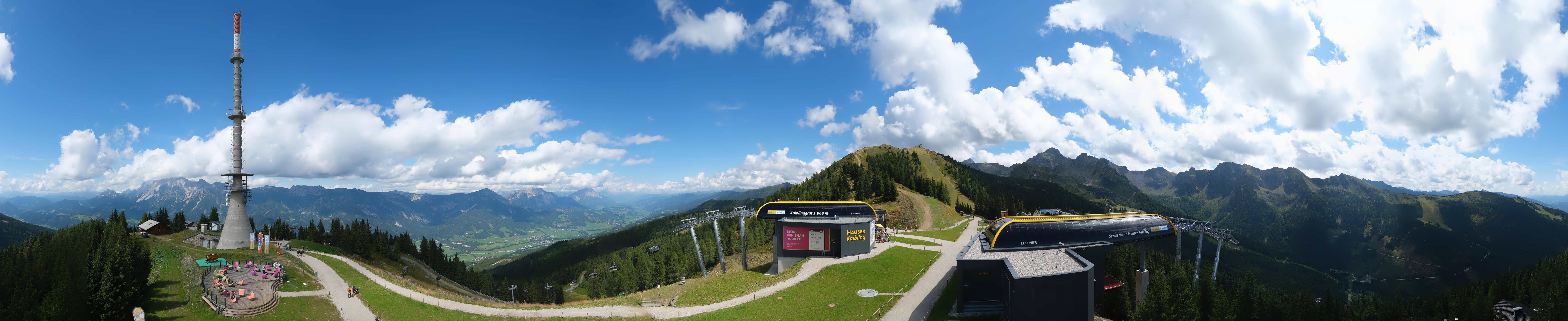 Archiv Foto Webcam Hauser Kaibling: Panorama Sendemast