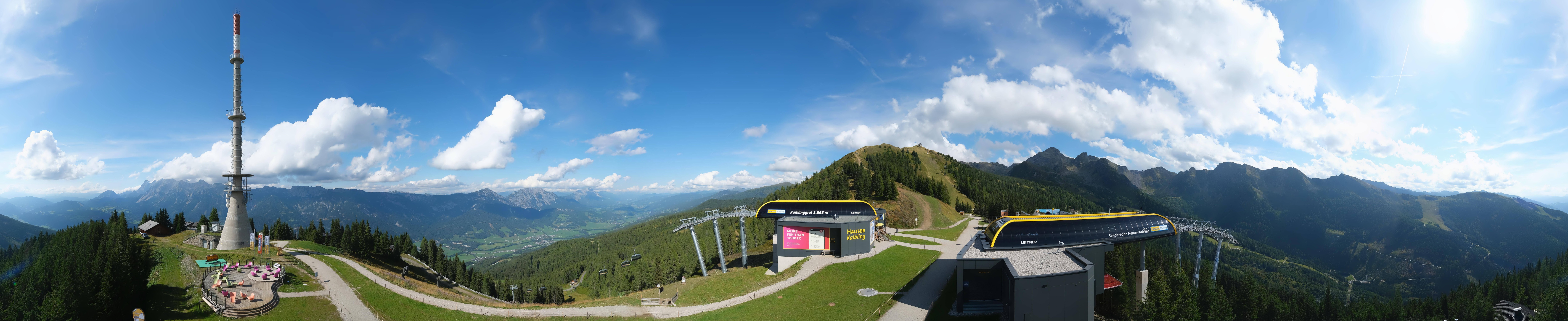 Archiv Foto Webcam Hauser Kaibling: Panorama Sendemast