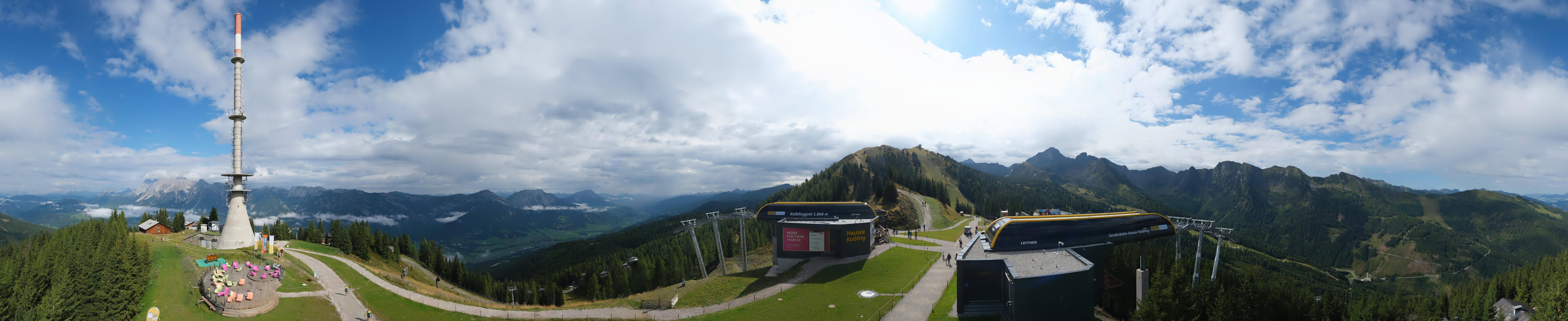Archiv Foto Webcam Hauser Kaibling: Panorama Sendemast