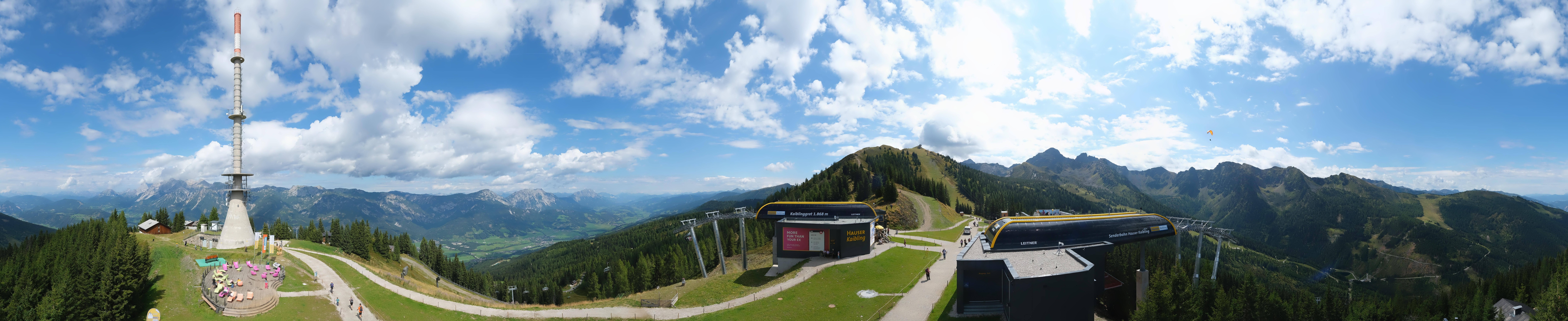 Archiv Foto Webcam Hauser Kaibling: Panorama Sendemast
