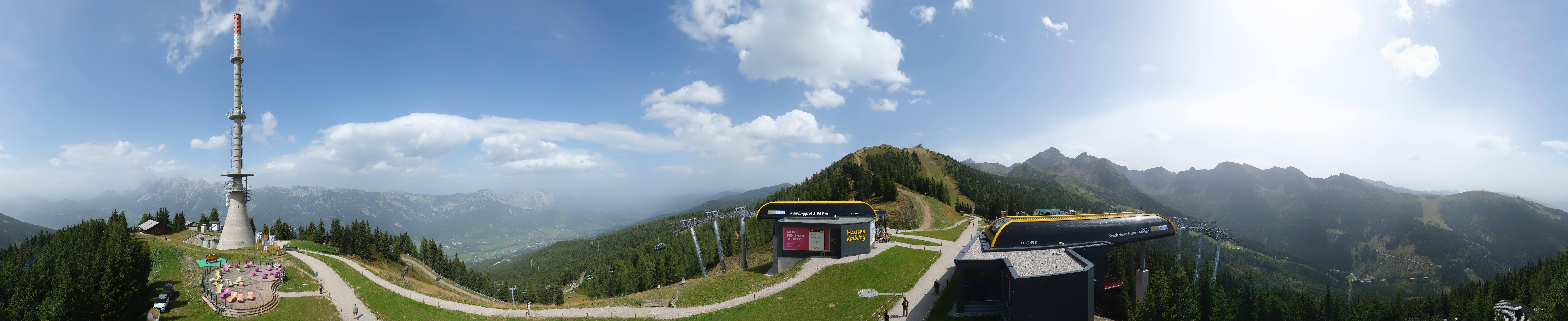 Archiv Foto Webcam Hauser Kaibling: Panorama Sendemast