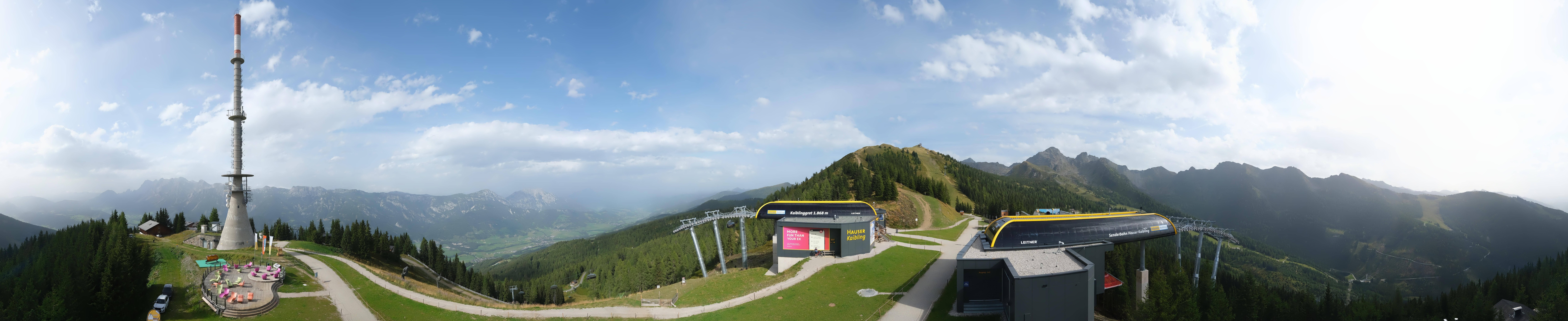 Archiv Foto Webcam Hauser Kaibling: Panorama Sendemast