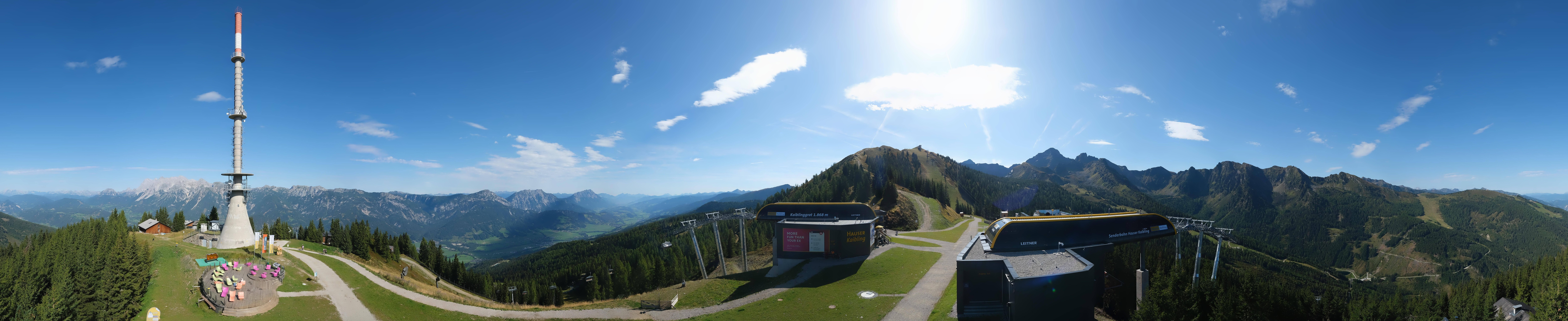 Archiv Foto Webcam Hauser Kaibling: Panorama Sendemast