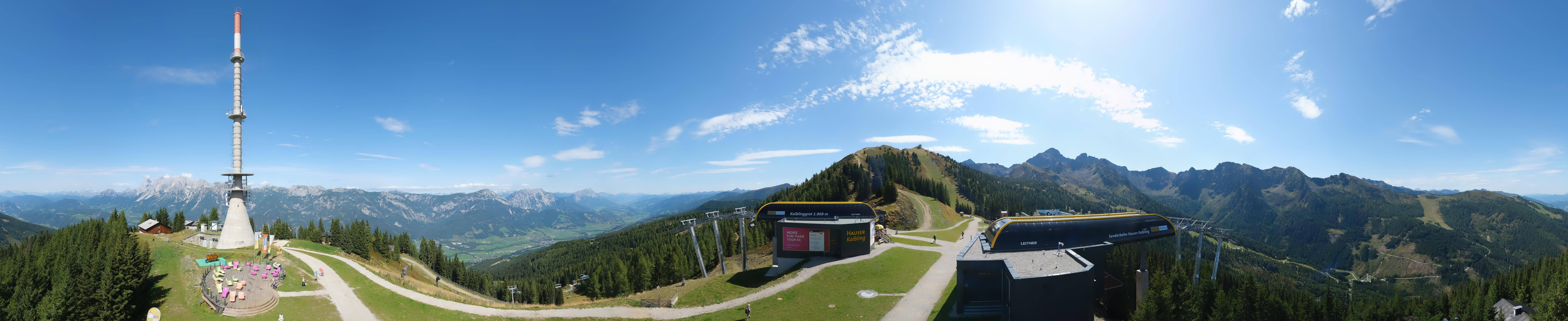 Archiv Foto Webcam Hauser Kaibling: Panorama Sendemast