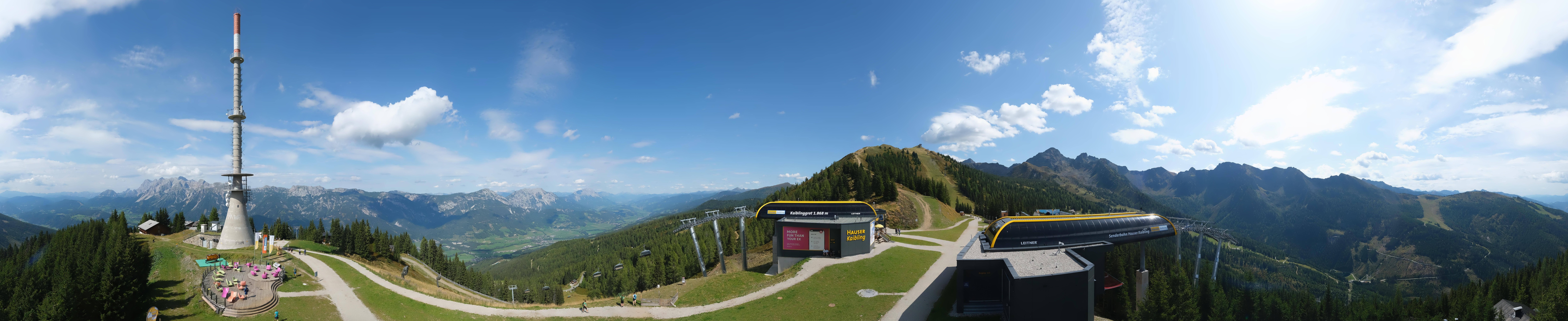 Archiv Foto Webcam Hauser Kaibling: Panorama Sendemast