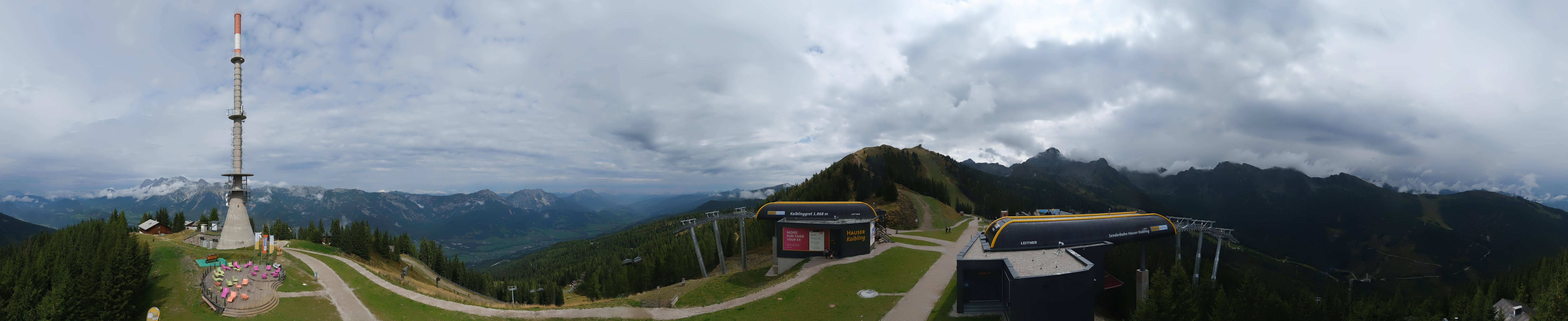 Archiv Foto Webcam Hauser Kaibling: Panorama Sendemast