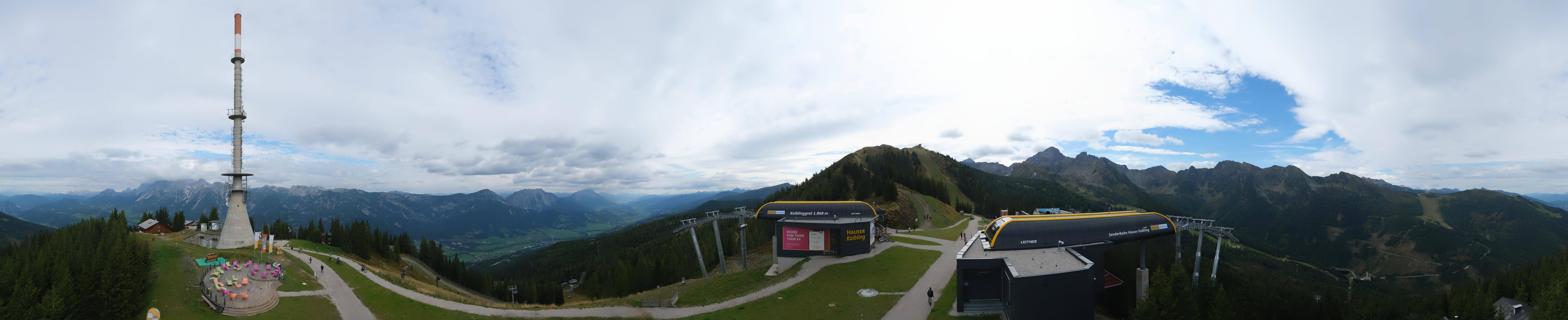 Archiv Foto Webcam Hauser Kaibling: Panorama Sendemast