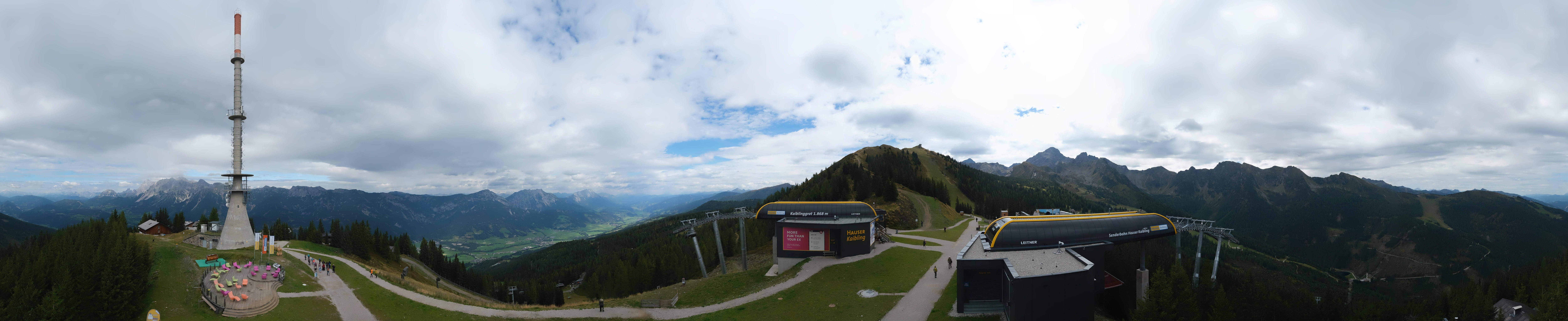 Archiv Foto Webcam Hauser Kaibling: Panorama Sendemast