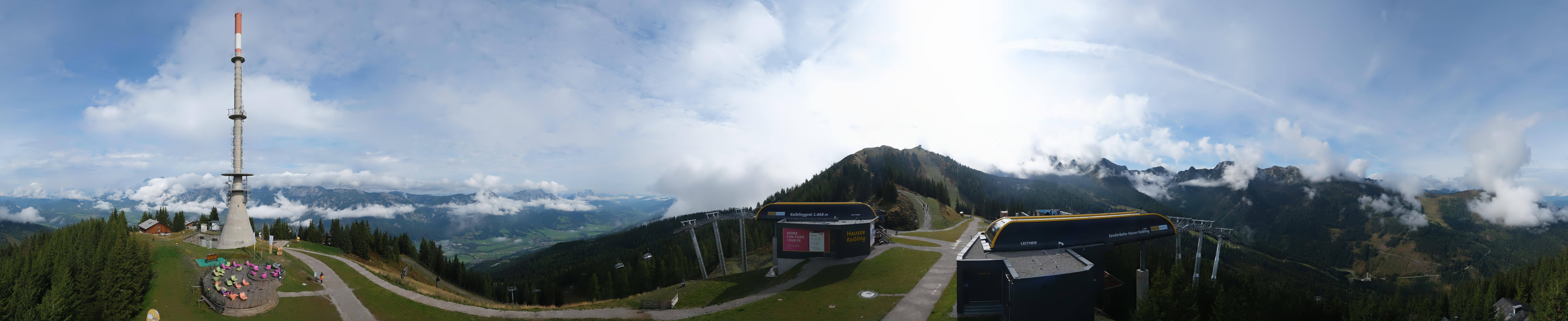Archiv Foto Webcam Hauser Kaibling: Panorama Sendemast