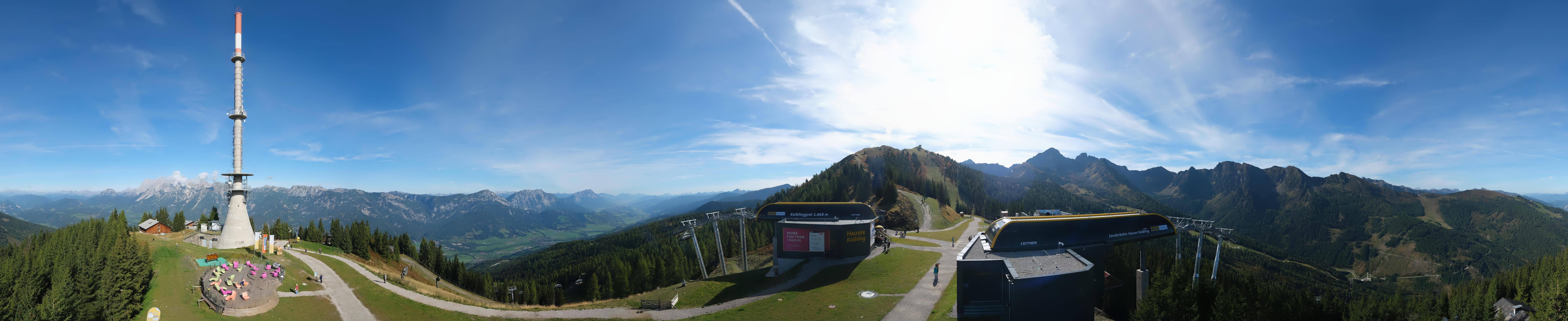 Archiv Foto Webcam Hauser Kaibling: Panorama Sendemast