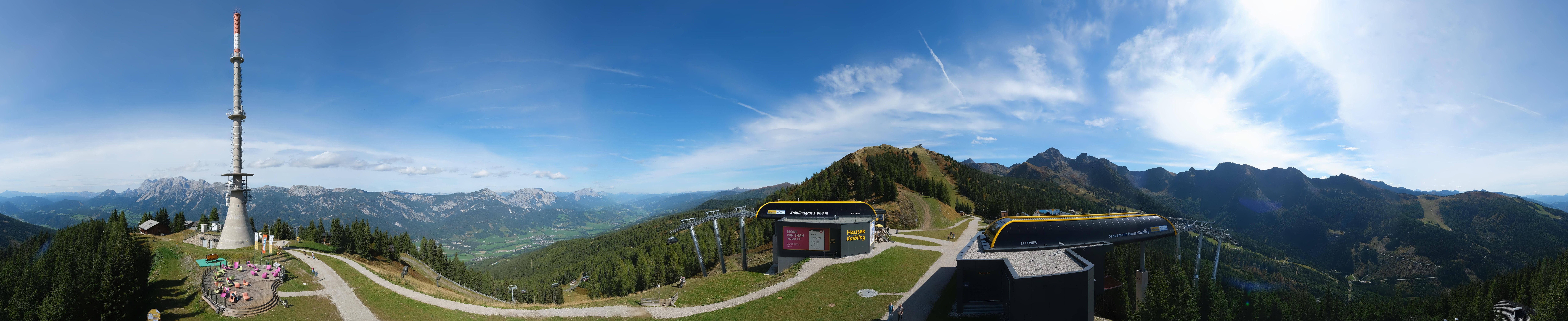 Archiv Foto Webcam Hauser Kaibling: Panorama Sendemast