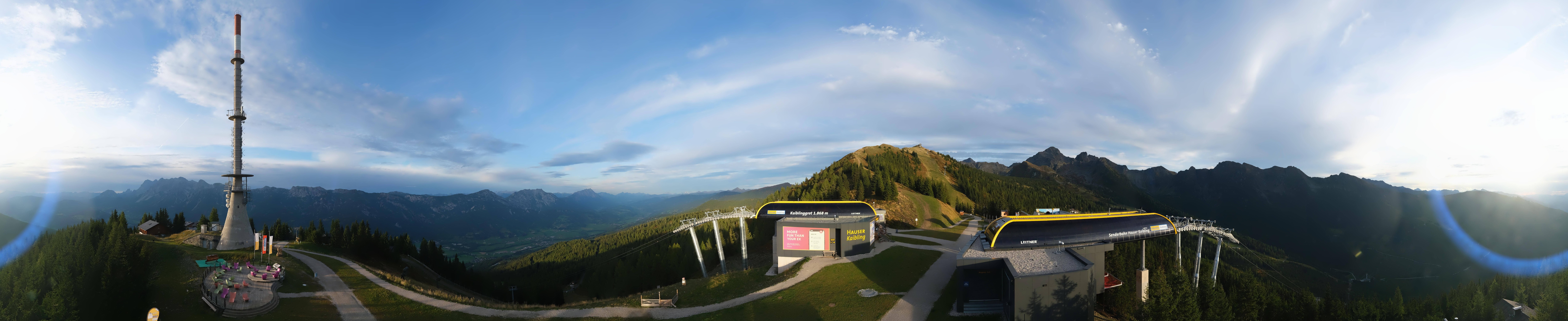 Archiv Foto Webcam Hauser Kaibling: Panorama Sendemast
