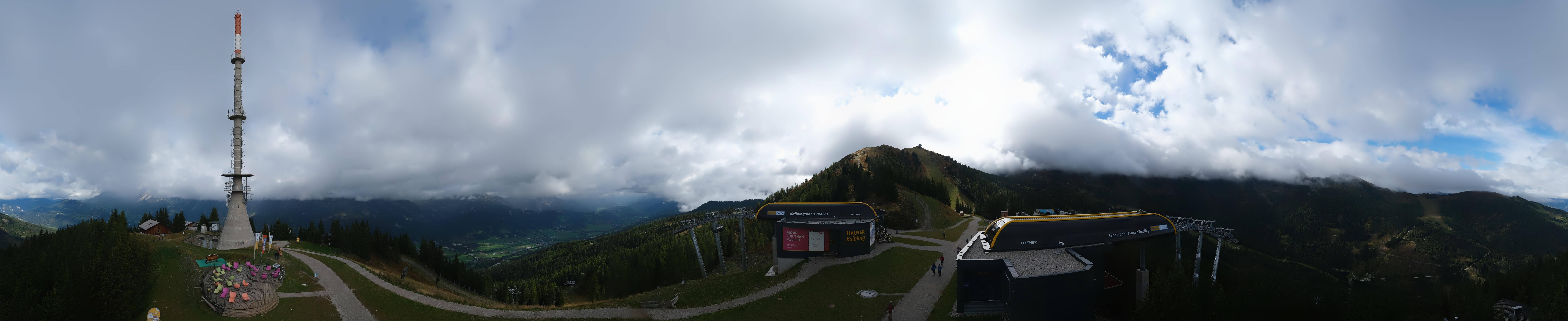 Archiv Foto Webcam Hauser Kaibling: Panorama Sendemast