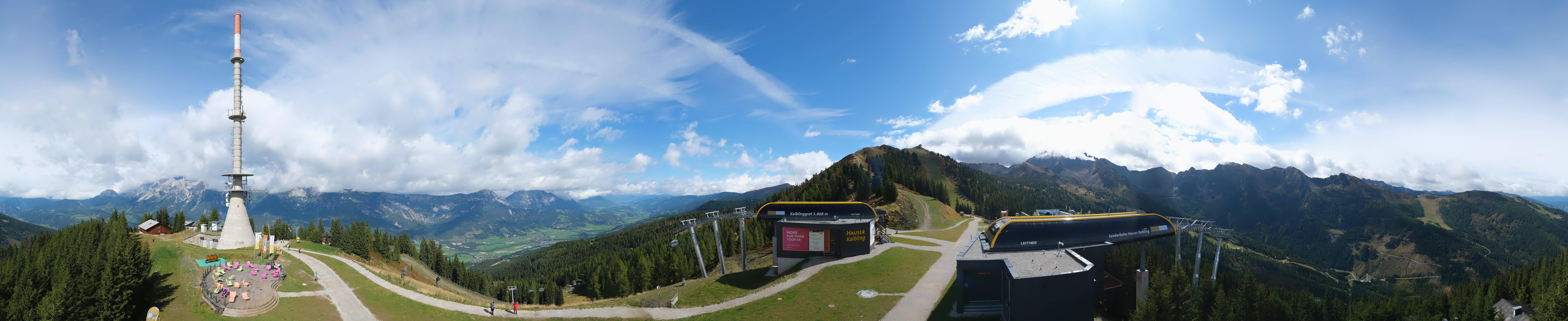 Archiv Foto Webcam Hauser Kaibling: Panorama Sendemast