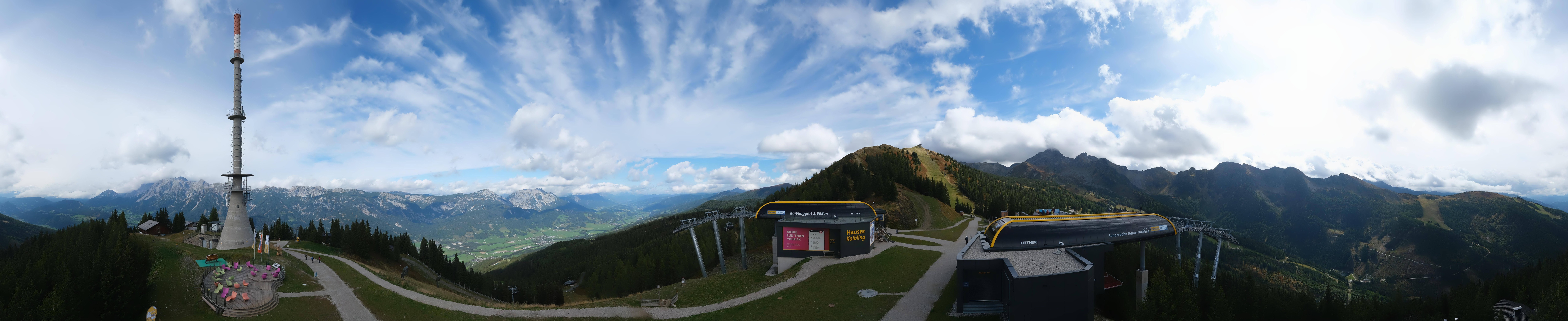 Archiv Foto Webcam Hauser Kaibling: Panorama Sendemast