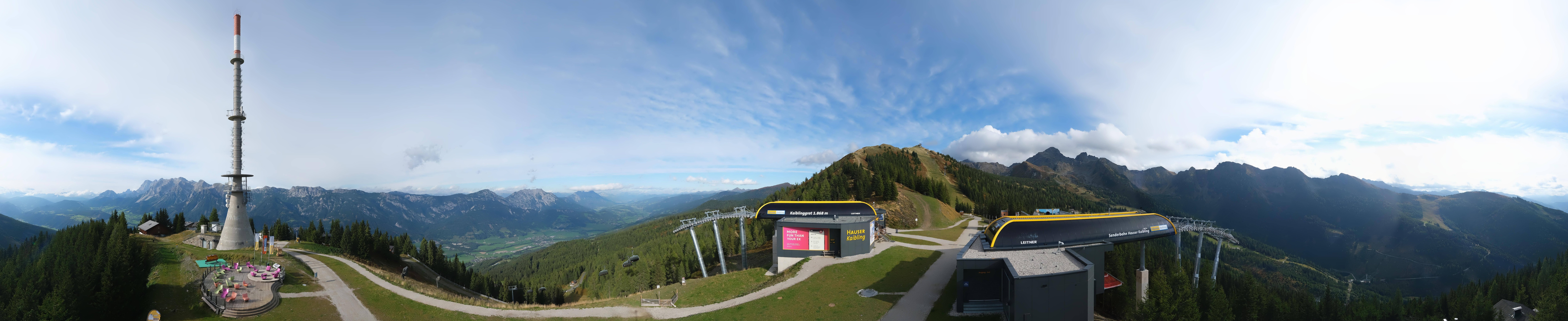 Archiv Foto Webcam Hauser Kaibling: Panorama Sendemast