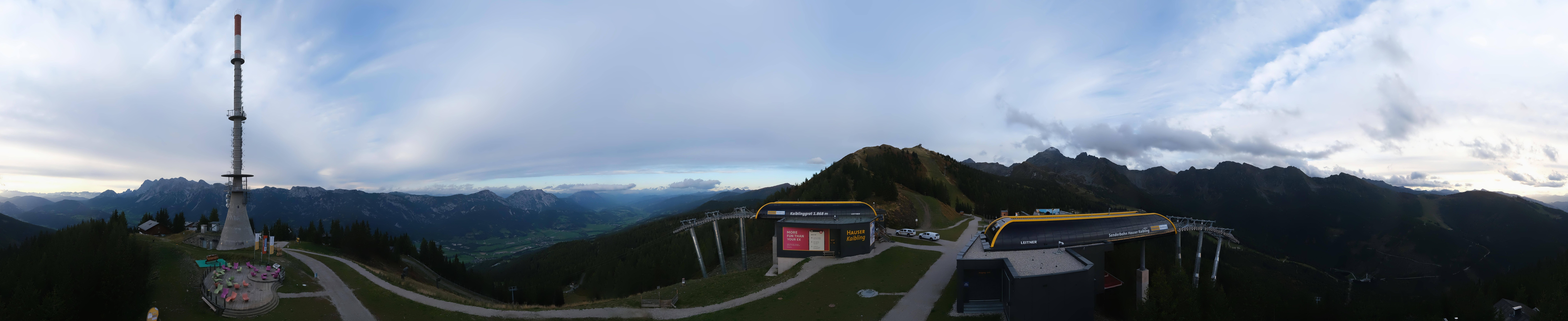 Archiv Foto Webcam Hauser Kaibling: Panorama Sendemast