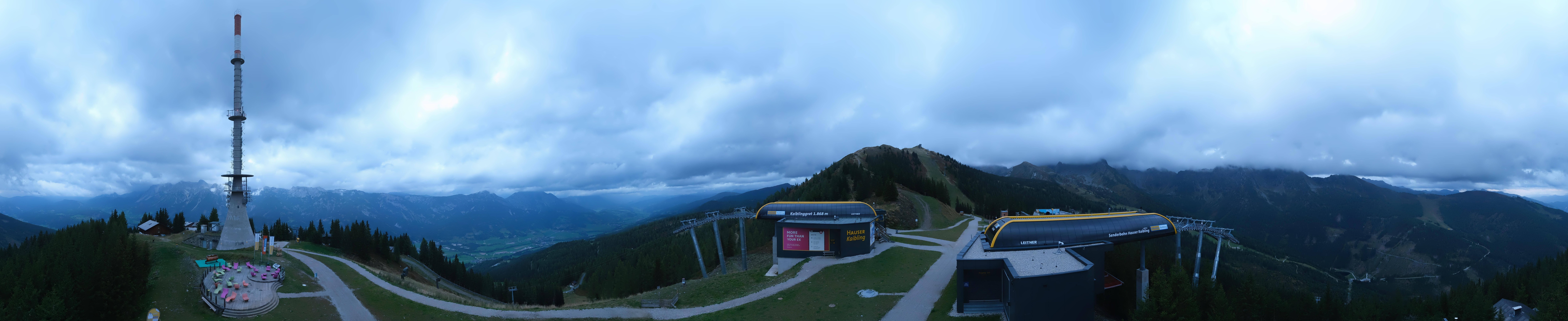 Archiv Foto Webcam Hauser Kaibling: Panorama Sendemast