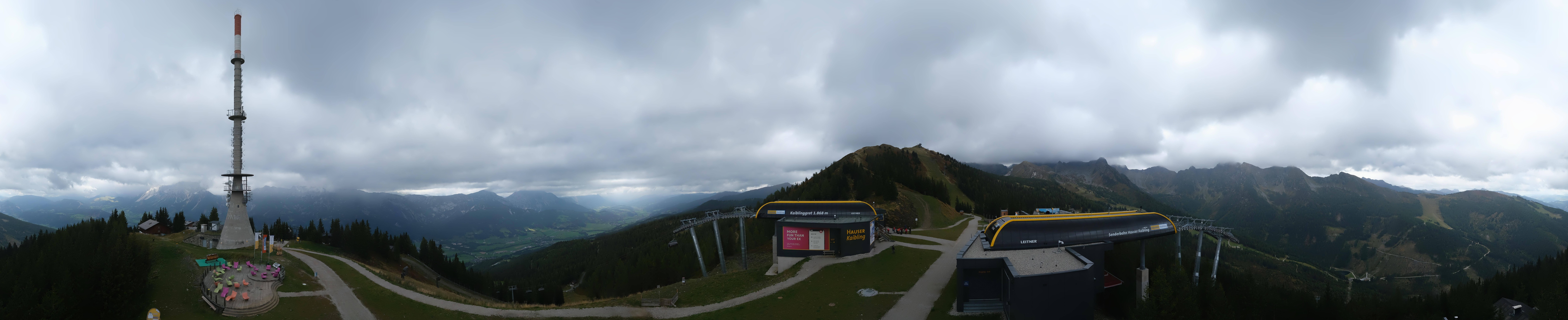 Archiv Foto Webcam Hauser Kaibling: Panorama Sendemast