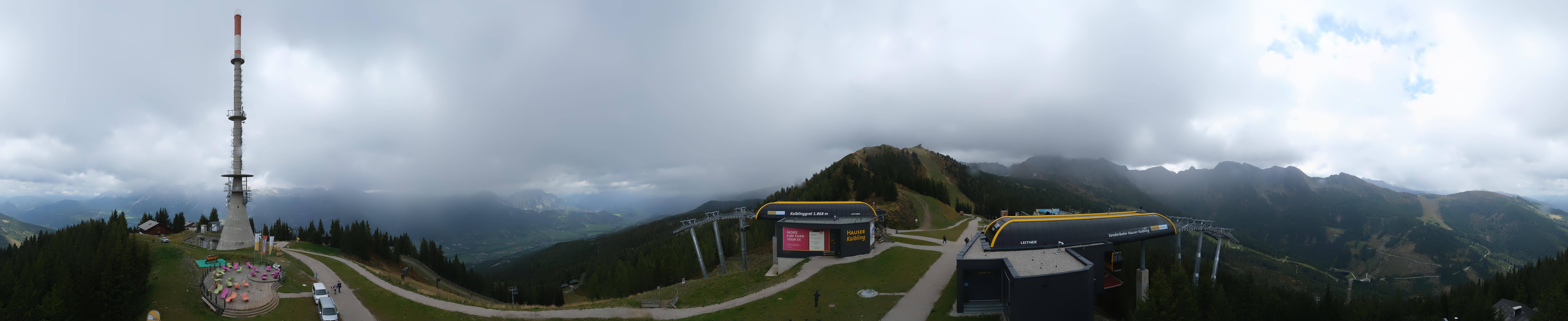 Archiv Foto Webcam Hauser Kaibling: Panorama Sendemast