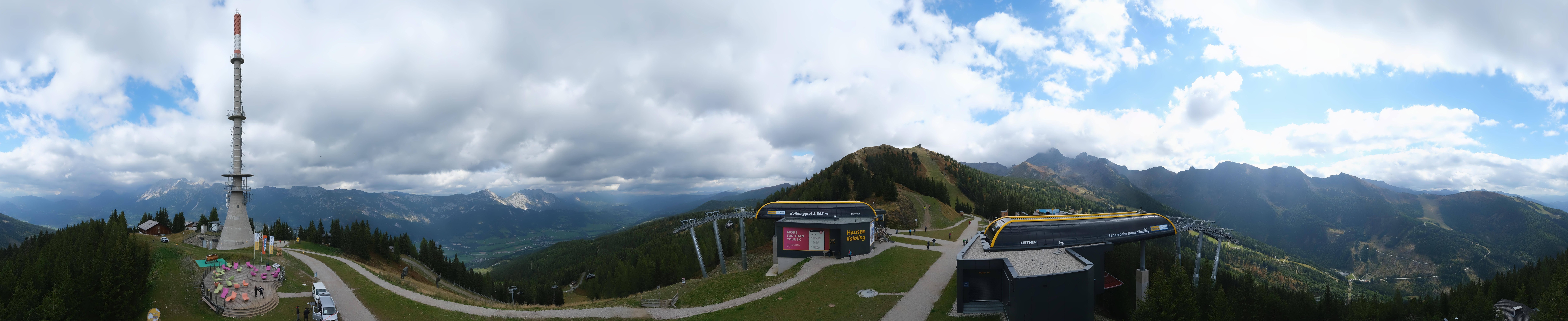 Archiv Foto Webcam Hauser Kaibling: Panorama Sendemast