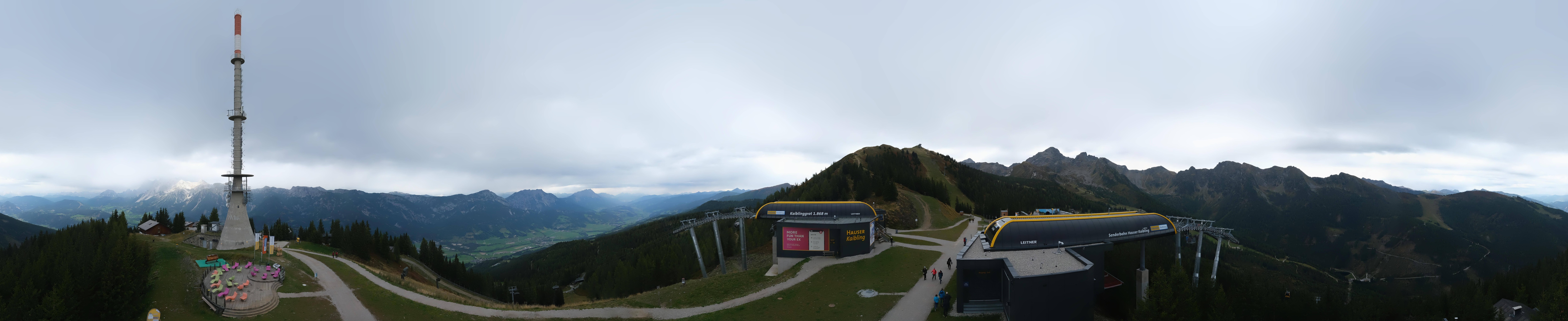 Archiv Foto Webcam Hauser Kaibling: Panorama Sendemast