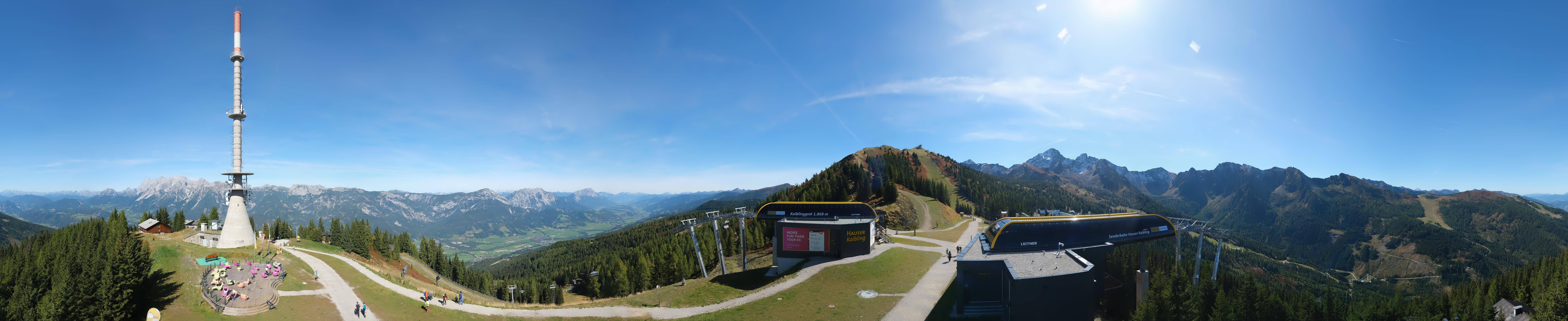 Archiv Foto Webcam Hauser Kaibling: Panorama Sendemast