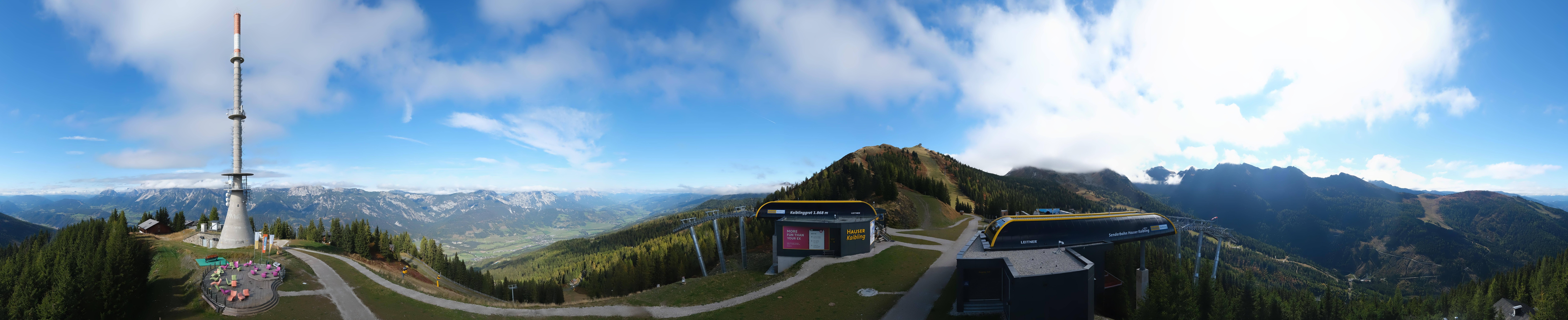 Archiv Foto Webcam Hauser Kaibling: Panorama Sendemast