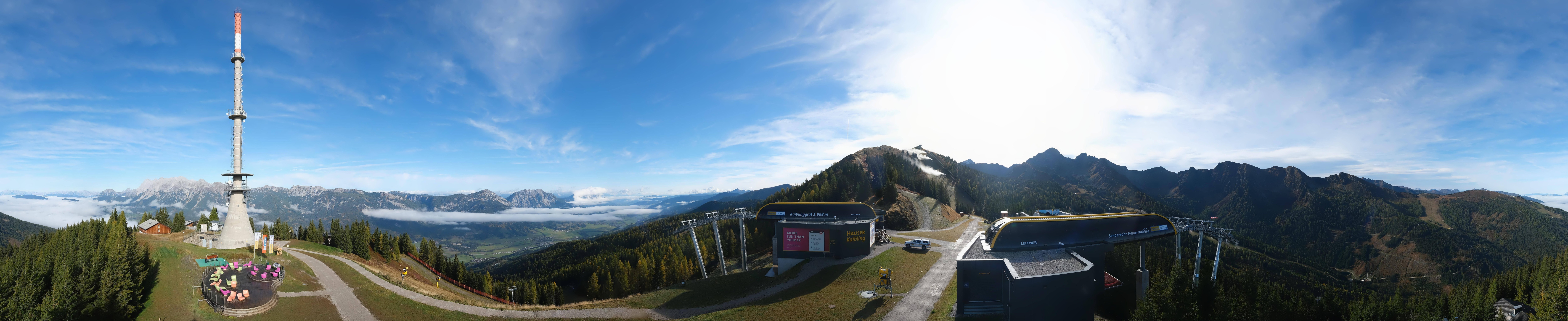 Archiv Foto Webcam Hauser Kaibling: Panorama Sendemast