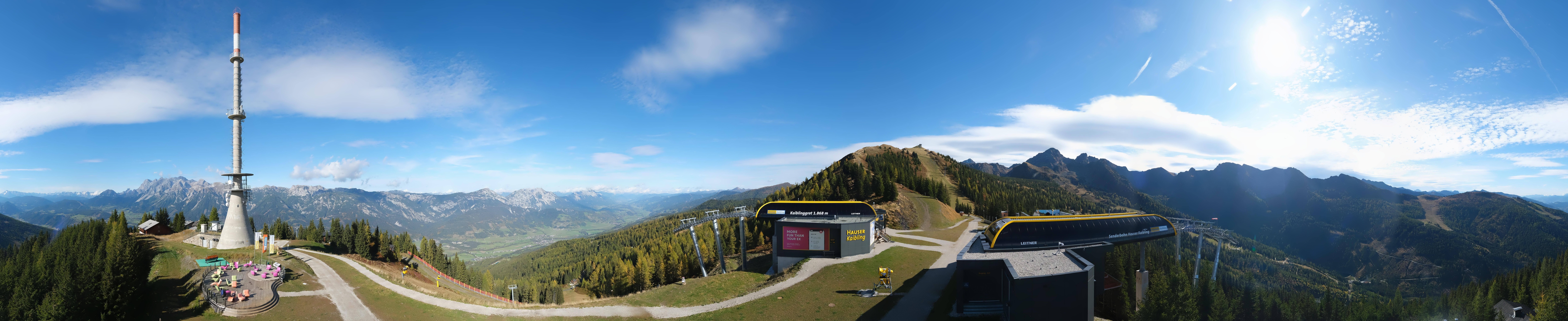 Archiv Foto Webcam Hauser Kaibling: Panorama Sendemast