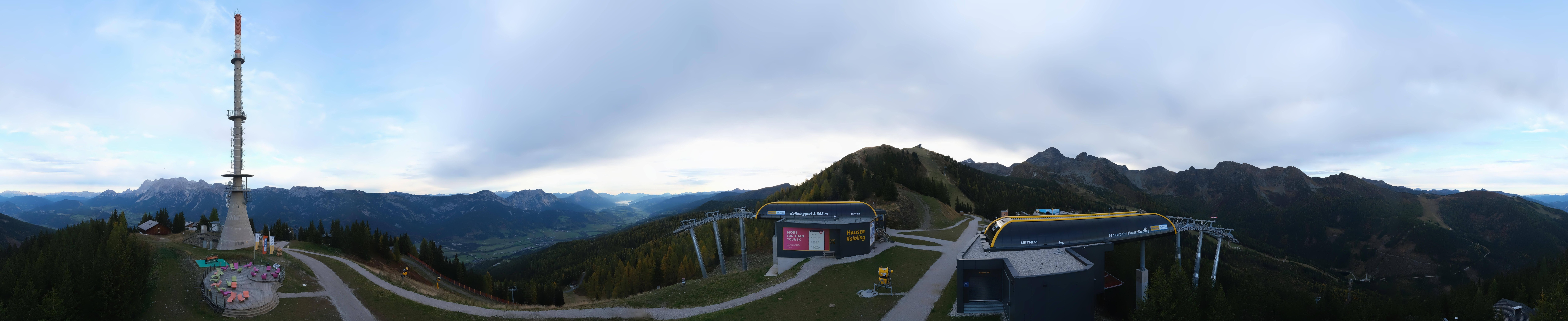 Archiv Foto Webcam Hauser Kaibling: Panorama Sendemast