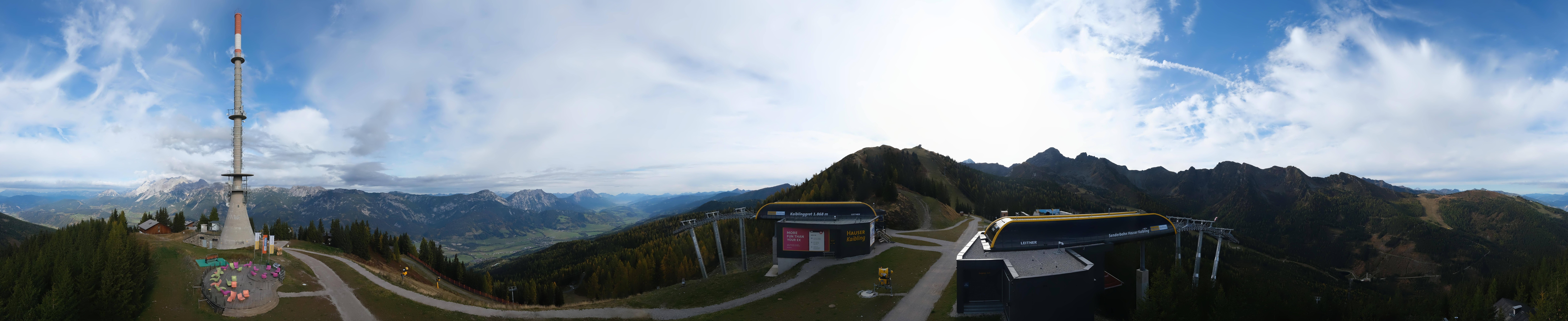 Archiv Foto Webcam Hauser Kaibling: Panorama Sendemast