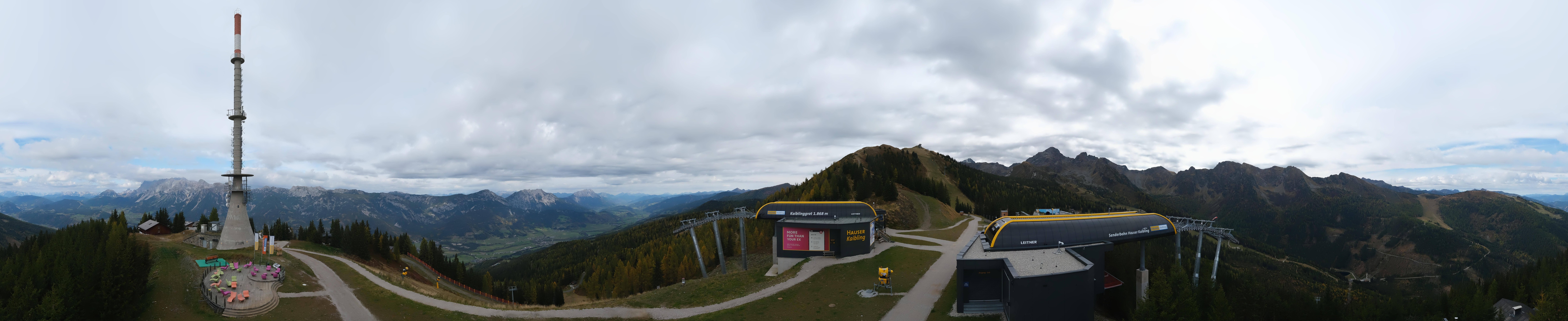 Archiv Foto Webcam Hauser Kaibling: Panorama Sendemast