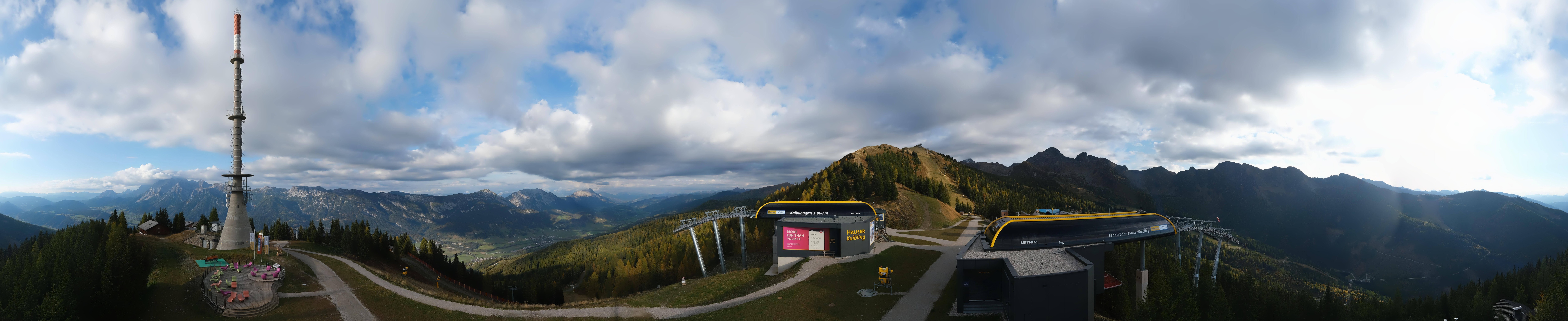 Archiv Foto Webcam Hauser Kaibling: Panorama Sendemast